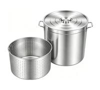 BAOCHADA Marmite en Acier Inoxydable 100L, Marmite Grande Capacité | avec Couvercle, Poignée et Panier, Faitout Induction Professionnel Traiteur pour Soupe, PâTes et RagoûT