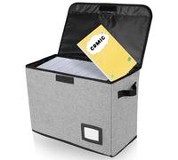 BAODBF boîte de Rangement avec Couvercle, boîtes de Rangement pour Jouets, Livres, Albums Photo, Bandes dessinées, boîtes de Rangement avec 2 poignées, Fente pour étiquettes, boîtes de