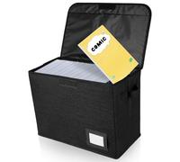 BAODBF boîte de Rangement avec Couvercle, boîtes de Rangement pour Jouets, Livres, Albums Photo, Bandes dessinées, boîtes de Rangement avec 2 poignées, Fente pour étiquettes, boîtes de