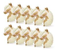 BAODBF Lot de 10 ballons en aluminium motif cheval - Grand kit d'hélium - 43,5 x 60 cm - Pour fille - Anniversaire d'enfant - Décoration de fête de cowgirl