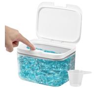 BAODBF Récipient à dosettes de linge de 2,8 L, support de capsules de lave-vaisselle, pot à linge avec couvercle, support de dosettes de linge, boîte de rangement pour boules de séchage, détachants
