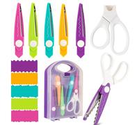 BAOFALI Lot de 6 paires de ciseaux décoratifs avec boîte de rangement, 5 types de ciseaux à bords zigzag, parfaits pour les projets de bricolage, les cartes en papier, les photos, le scrapbooking, le