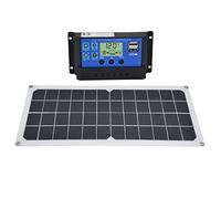 BAOFUYA Chargeur de Panneau Solaire Monocristallin 10 W 12 V avec Sortie USB, Haute efficacité de Conversion, Conception Légère et Pliable pour Batterie de Voiture Marine RV Système Hors