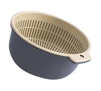 BAOFUYA Panier de Lavage de Fruits à Double Couche, Ensemble de Passoire en Plastique épais avec Passoire à Bol, Conception de Drainage et de Stockage 2 en 1 pour les Cuisiniers à Domicile, Lavage