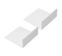 BAOFUYA Petites étagères Flottantes en Acrylique, étagères Murales Transparentes avec Adhésif et Vis, Lot de 2 Mini Murales pour Salle de Bain, Chambre à Coucher, Cuisine, Bureau, Rangement (White)