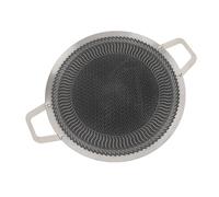 BAOFUYA Poêle à Barbecue, Poêle à Frire en Acier Inoxydable avec Revêtement Antiadhésif, Chaleur Uniforme Multicouche, Doubles Poignées, pour Cuisson électrique Intérieure et Extérieure au Gaz à (38