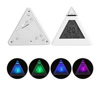 BAOFUYA Réveil Numérique, Lumière LED Intelligente en Forme de Pyramide avec Affichage de la Température, pour Les Enfants et Les Adultes