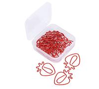 BAOFUYA Trombones Mignons en Forme de Fraise, Fil Recouvert de Plastique, Clips de Marque-pages Portables Légers pour Fournitures de Bureau et Classification de Fichiers