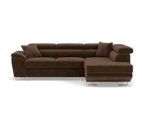 Best mobilier - Canapé d'angle droit Baoji 5 places convertible têtières et coffre en velours