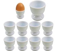 Baokuan 10 Pièces Coquetiers en Porcelaine Unique Oeuf Supports Plateau Coquetier Cuisine Gadgets Outils pour Oeufs Durs Petit Déjeuner Fête Dîner