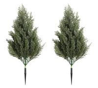 Baokuan Lot De 2 Arbres Artificiels avec Piquet, Plantes Artificielles Réalistes pour Intérieur Extérieur, Arbustes Buissons Persistants pour Porche, Jardin Ou Bureau.