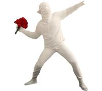 Baokuan Sculpture Décoration, Sculptures Banksy Lanceur De Fleurs Statue Modèle Ornements Modernes Figure Stable pour Bureau, Table, Salon, Chambre À Coucher