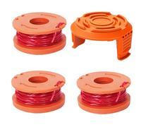 BaolijinMM Worx Lot de 3 bobines de rechange pour débroussailleuse Worx CGT183A, CGT18LA1, WA0004, WG150, WG151, WG152, WG153 avec couvercle WA0010