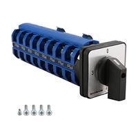 BAOMAIN Commutateur à Came Rotatif Universel SZW26-63/0-3.8, 660V 63A, 4 Positions (0-1-2-3), 8 Phases, 32 Bornes à Vis, Interrupteur de Transfert Robuste pour Systèmes Triphasés et Industriels