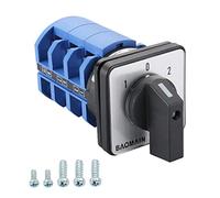 BAOMAIN Commutateur à Came Rotatif Universel SZW26-63/D303.3, 660V 63A, 3 Positions (1-0-2), Triphasé (3 Phases), Interrupteur de Transfert Robuste pour Commande de Moteur et Équipements Industriels