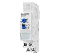 BAOMAIN DQ001 Minuterie d'Escalier 16A, Interrupteur de Délai Réglable 30s à 10 min, Relais de Contrôle pour Éclairage de Couloir, Garage et Minuterie d'Éclairage Rail DIN 230V