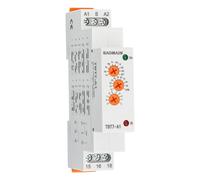 BAOMAIN Relais Temporisé Multifonctionnel TBT7-A1, 12V-240V AC/DC 16A, 10 Fonctions de Temporisation, 1 Contact Inverseur SPDT, Montage sur Rail DIN 35mm, Relais de Minuterie pour Contrôle Industriel