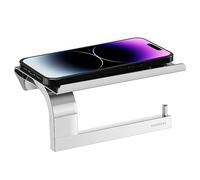 BAORELST® Porte-Rouleau de Papier Toilette Mural avec étagère, Distributeur de Papier Toilette en Acier Inoxydable 304, Support chromé pour Rouleaux de Papier Toilette (Argent)