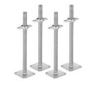 BAOSHISHAN Vérin de Mise à Niveau d'échafaudage réglable | Poteau d'échafaudage 460 x 30 mm, base 12 x 12 cm, 4 pièces par jeu, platine de base filetée réglable pour échafaudage