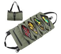 BAQRAXIA Trousse à outils, petite boîte à outils enroulable, organisateur d'outils robuste avec 2 poches détachables, cadeaux pour hommes, père, mari, ami, grand-père, cadeaux pour Noël, anniversaire
