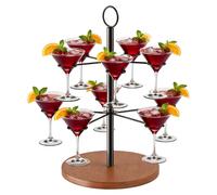 Bar à cocktails à deux niveaux, pour 10 verres, en métal, présentoir pour cocktails Aperol