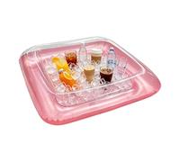 Bar À Service De Glace Gonflable - Grand Plateau Flottant Carré Portable Avec Bouchon De Vidange - Glacière de table gonflable,Pour Fêtes, Terrasse, Bière, Boissons, Pique-Nique, Plage,