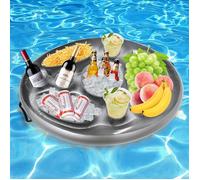 Bar de piscine, 2 en 1 pour boissons et collations, 8 trous, grande capacité, gonflable, porte-gobelet, plateau flottant
