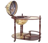 Mendler Bar de salon avec table HWC-D84 Ø 42 cm Bois d'eucalyptus Marron