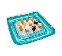 Bar De Service Gonflable | Grand Plateau carré Flottant Portable épaissi avec Bouchon de vidange | Glacière Gonflable Fêtes | pour Fêtes en Piscine Jardin Terrasse Été Bière Boissons Bateau Camping