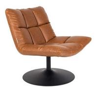 BAR - Fauteuil design pivotant en aspect cuir marron Marron