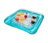 Bar gonflable service glace | Grand plateau flottant carré portable avec bouchon de vidange - refroidisseur gonflable de buffet - pour fêtes à la piscine, en plein air, jardin, bière, boissons