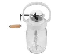 Baratte à Beurre Manuelle 1500ml en Verre, Acier Inoxydable, Bois | Compacte, Opération à Main, Facile à Nettoyer, Multi-fonctionnelle, pour Familles et Débutants, Usage Maison
