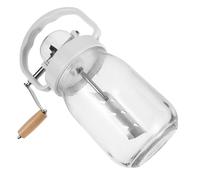 Baratte à Beurre Manuelle Compacte 1500ml Cuisine Familiale | Verre, Plastique, Acier Inoxydable et Bois, Facile à Nettoyer, pour Débutants et Petites Cuisines