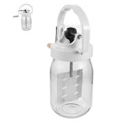 Baratte à Beurre Manuelle Manivelle Ergonomique en Verre, 1500ml | Usage Maison, Format Compact pour Petites Cuisines, Acier Inoxydable et Bois, Familles Débutantes