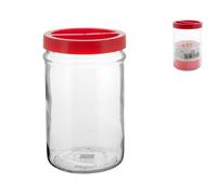 Barattolo En Verre Ortes Cc5000 Bouchon À Vis Borgonovo, Transparent Rouge