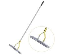BARAYSTUS Râteau à chaume, râteau de chaume de 38,1 cm de Large pour Nettoyer l'herbe Morte, Herbe métallique en Acier Efficace avec poignée en Acier Inoxydable, ameublir Le Sol 148,5 Pouces de