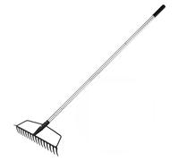 Baraystus Râteau arche de jardin pour pelouse, charge lourde, en acier inoxydable, Garden Rake réglable pour niveler et ramasser