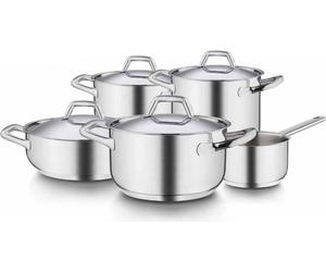Barazzoni Batterie De Cuisine Chef Line 9 Pièces En Acier Inoxydable 18/10 Fabriquée En Italie