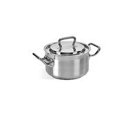 Barazzoni Casserole professionnelle avec couvercle Ø 16 cm, acier inoxydable 18/10, capacité 1,50 l, induction, fabriquée en Italie