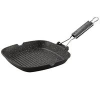Barazzoni Gli Speciali Gamme Pressofuso Poêle Grill en Aluminium et intérieur en Marmotech, 26 cm x 26 cm, Noir moucheté