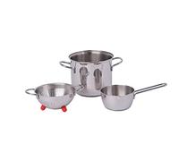Barazzoni les Piccinini Set de casseroles, acier inoxydable 18/10, version pieds rouges