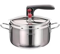 Barazzoni Marmite à Pression modèle Basic, ø22 cm, capacité 5 l, Induction, fabriqué en Italie, Acier Inoxydable 18/10, Argent, 22 cm