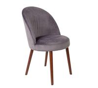 BARBARA - Chaise de repas EXPO en velours gris Gris