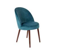 BARBARA - Chaise de salle a manger en velours bleu Bleu