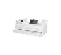 BARBARA - Lit Gigogne 3 Couchages 90x200cm Bois Massif Vernis Blanc -