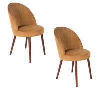 BARBARA - Lot de 2 chaises de repas en velours camel Camel