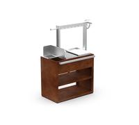 Barbecook barbecue bois Pedro en acier corten et inox, 98×55×154.5cm | barbecue à bois robuste • pour cuisiner en plein air • Marron • 97.9x55x154.5cm