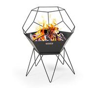 Barbecook brasero exterieur Jura pour le jardin et terrasse, géometrique, en acier laqué, 42,5x42,5x70cm, Noir, Ø 60