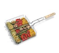 Barbecook Grille de barbecue 4 positions double réglable Bois FSC et métal 31,5 x 25 x 5 cm