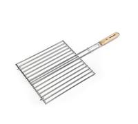 Barbecook Grille double rectangulaire – chrome et bois – 36 x 34 cm